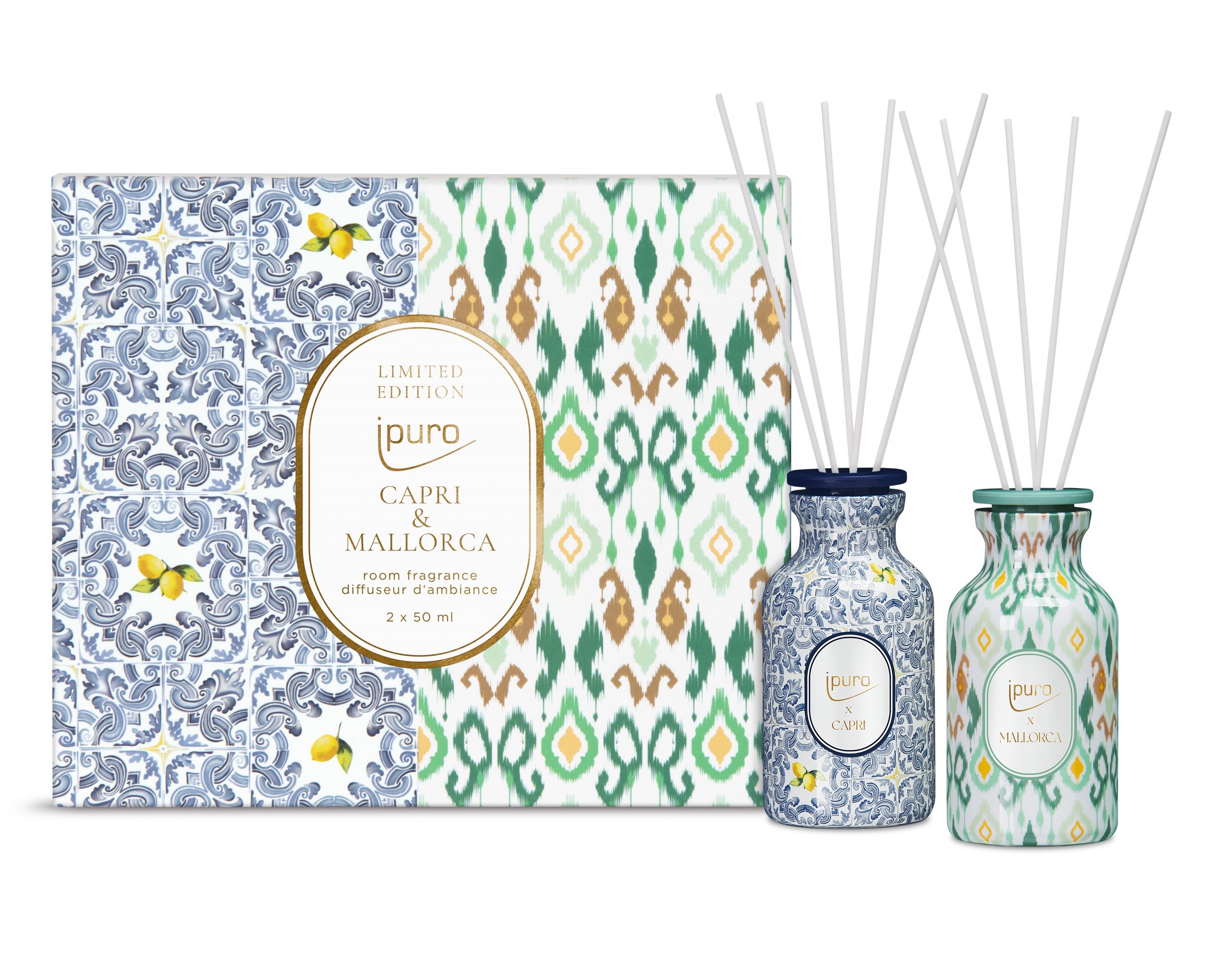 Ipuro x Capri Raumdüfte in verschiedenen Farben als Geschenkset